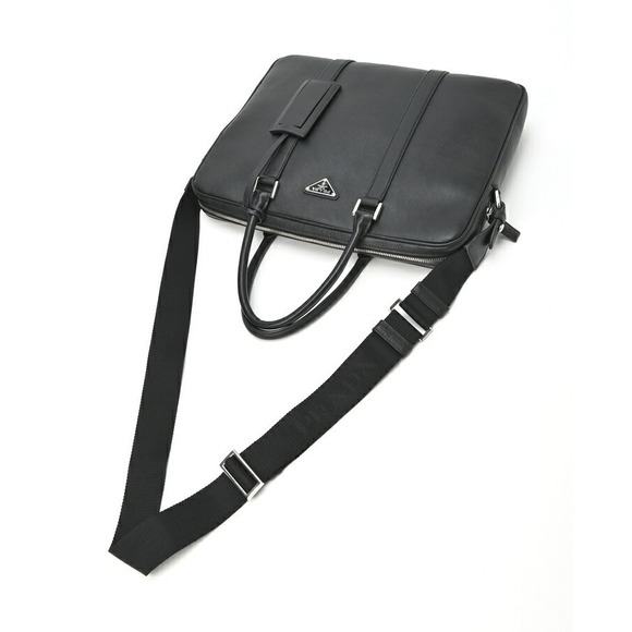 Prada Name Bag Briefcase Tag Black - Picture 1 of 10